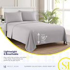 California King Sheet Sets - Breathable Luxury Sheets with Full Elastic & Secure Corner Straps Built In - 1800 Supreme Collection Cal King Deep Pocket Bedding Set, Sheet Set, California King, Silver