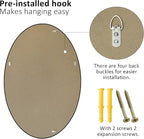 KOHROS Frameless Oval Mirror 20" x 28" Bathroom Wall Mirror w/Polished Beveled Edge, Anti-Rust, Tempered Glass (Silver)