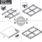 Full Box Spring 5 Inch Low Profile Heavy Duty Metal Frame Mattress Foundation Boxspring, Quiet Noise-Free,Easy Assembly
