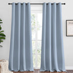 NICETOWN Vintage Blue Blackout Curtains 90 inches Length for Living Room, 2 Panels, 55" Wide, Thermal Insulated Long Drapes for Large Window