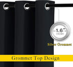 NICETOWN Black Out Bedroom Curtains 72 inches Long, Grommet Blackout Thermal Insulated Window Treatment Room Darkening for Bedroom/Home Office, 2 Panels, W37 x L72