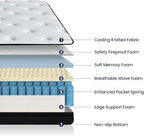 Full Mattress, 12 Inch Memory Foam Hybrid Mattress Full Size, Pocket Spring Mattresses in a Box for Motion Isolation, Edge Support, Pressure Relief, Medium Firm, CertiPUR-US