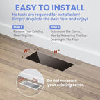 4x10 Inches 2 Pack Heavy Duty Walkable Floor Register - Easy Adjust Air Supply Lever Decorative Floor Vent Covers - Boston Design Vent Covers for Home - Matte Black