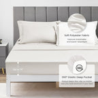 Love's cabin King Size Comforter Set Off White, 7 Pieces King Bed in a Bag, All Season Bedding Sets with 1 Comforter, 1 Flat Sheet, 1 Fitted Sheet, 2 Pillowcase and 2 Pillow Sham