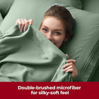 Mellanni Extra Deep Full Sheets - 4 PC Iconic Collection Bedding - Hotel Luxury, Ultra Soft, Cooling Bed Sheets - Wrinkle, Fade, Stain Resistant (Full, Sage)