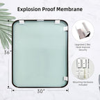 French Gold Mirror for Wall Decor, 30x36 Inch Brushed Brass Metal Framed Rectangle Wall Mirror for Bathroom Vanity, Living Room, Bedroom, Farmhouse, Hangs Vertically or Horizontally