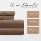 Linen Market Brushed Microfiber Queen Sheet Set 4 Piece – Oeko-TEX Certified Ultra Soft & Wrinkle-Free - 16" Deep Pocket Sheets - Easy Care Queen Size - Taupe