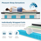 Inofia Twin Size Mattress, 14 inch Hybrid Twin Mattress in A Box,Ultra Comfort Memory Foam Layer, Medium Feels, Cooling Breathable Cover,Low Motion Transfer Supports for Any Sleep Position