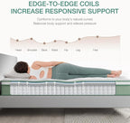 Novilla Queen Mattress, 12 Inch Hybrid Mattress, Gel Memory Foam with Individual Pocket Springs for a Peaceful Sleep, Queen Size Mattresses with Quilted Cover