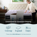 LUCID Zoned Memory Foam Mattress Topper, Full, Lavender