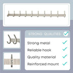 Coat Rack Wall Mount – Brushed Nickel 30 Inch Stainless Steel Hook Rail with 10 Heavy Duty Double Coat Hooks – Wall Mounted Coat Hanger for Entryway, Bathroom, Bedroom, Towel, Hat Organizer