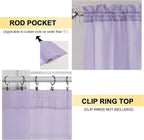 OVZME Lavender Sheer Curtains 96 Inches Long 2 Panels - Soft Light Filtering Window Sheer Panels for Living Room/Bedroom, Top Dual Rod Pocket, 1 Pair, Each 42Wx96L Inches