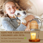 Glass Candle Warmer Lamp with Timer, Flower Candle Lamp, Birthday Gifts for Women, Mom, Female Friend, Candle Lamp Warmer Gifts, Electric Dimmable Candle Warmer, Vintage Home Decor, Amber