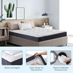 ONENICE 8 Inch Mattress Queen, Cooling Gel‑Infused Memory Foam Mattresses in a Box, Imitation Cotton Fabric with 3D Down Alternative Filling Pillowtop CertiPUR-US® Certified, Fiberglass-Free