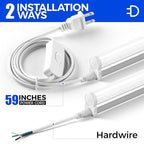 Barrina T5 LED Shop Light 2FT, 6500K (Super Bright White), Utility Shop Lights, Ceiling and Under Cabinet Light, ETL Listed, Corded Electric with Built-in ON/Off Switch, 6 Pack