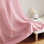 NICETOWN Voile Sheer Pink Curtains 90 inches Long for Girls Room, Grommet Casual Window Treatments with Light Filtering Airy & Elegant for Bedroom/Living Room, W54 x L90