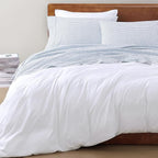 LANE LINEN Eco Friendly 100% Organic Cotton Queen Bed Sheets Set, Printed Modern Polka Dot Cotton Sheets, Soft & Comfy Low Pill Fade Resistance Fully Elasticized Queen Size Bed Set 15" deep Pockets