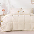 Love's cabin Twin XL Comforter Set Beige, 5 Pieces Twin XL Bed in a Bag, All Season Bedding Sets with 1 Comforter, 1 Flat Sheet, 1 Fitted Sheet, 1 Pillowcase and 1 Pillow Sham