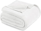 Exclusivo Mezcla Fleece Blanket Twin Size for Bed, Super Soft and Warm, All Season Use, Cozy, Plush, Lightweight, 90x66 Inches, Pure White