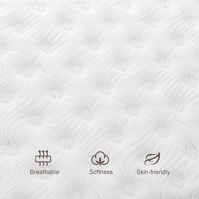 Queen Mattress, 12 Inch Hybrid Mattresses Eurotop with Gel Memory Foam,Motion Isolation Individually Wrapped Pocket Coils Breathable Comfort Soft Pressure Relief 100 Night Trial