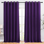 NICETOWN Room Darkening Curtains for Room Divider, Grommet Thermal Curtains Light & Sound Reducing Window Treatments for Sliding Glass Door, W66 x L110, Royal Purple, 2 Panels