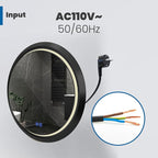 Round LED Mirror 24 Inch for Bathroom, Black Metal Frame Lighted Vanity Mirror,Wall Mounted Circle with Lights,6000K Anti-Fog & Dimmable Touch Button