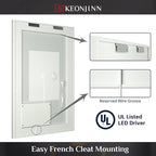 Keonjinn LED Bathroom Mirror with Lights, 40 x 24 Inch Front Lighted Vanity Mirror, HD Tempered Glass, UL-Listed LED Driver, Anti-Fog, 6000K Dimmale, Memory Function, Easy Installation