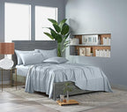 Pure Bamboo Twin Sheets, Genuine 100% Organic Viscose Derived from Bamboo Bed Sheet Set, Luxuriously Soft & Cooling, Double Stitching, Lifetime Quality Promise (Twin, Glacier)