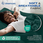 DREAMCARE Twin XL Sheets Set - 4 Pcs Cooling Bed Sheets with Up to 15" Deep Pockets - Soft, Long-Lasting 100% Brushed Polyester with Side Pocket (Emerald Green)