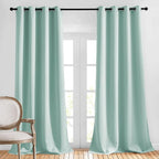 NICETOWN Room Darkening Drapes for Nursery - (52 inches Width by 120 inches Length, Aqua Blue, 1 Pair) Light Blocking Curtain Panels for Bedroom Girl Room, Soft Fabric Window Treatment