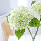 21" Real Touch Green Hydrangea Artificial Flowers with Long Stem & Leaves, Full Latex Faux Hydrangea Flowers for Home Decor Party Floral Arrangements Wedding Bouquets Centerpieces, 4Pcs