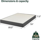 ZINUS Upholstered Metal and Wood Box Spring, 7.5 Inch Mattress Foundation, Easy Assembly, Fabric Paneled Design, Queen