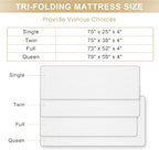 Folding Mattress, 4 Inch Memory Foam Tri-fold with Breathable Bamboo Fiber Fabric Cover, Foldable Floor Mattress Guest Bed for Camping, Road Trip, Twin