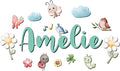 Custom Nursery Name Sign with Themed Decor Kit | Personalized Wooden Wall Art for Baby, Kids Room | Space, Jungle, Circus, Under the Sea, Woodland, Rainbow (20", Fairy Garden)