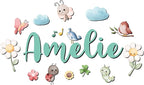 Custom Nursery Name Sign with Themed Decor Kit | Personalized Wooden Wall Art for Baby, Kids Room | Space, Jungle, Circus, Under the Sea, Woodland, Rainbow (40", Fairy Garden)