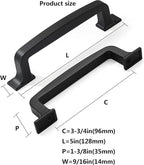 Khtumeware 20 Pack 3-3/4 Inch Cabinet Handles - Matte Black Pulls for Drawers, Cabinets, Cupboards - Kitchen Hardware
