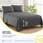 Twin Sheets - Breathable Luxury Sheets with Full Elastic & Secure Corner Straps Built In - 1800 Supreme Collection Extra Soft Deep Pocket Bedding Set, Sheet Set, Twin, Gray