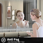 55x36 Large LED Mirror for Bathroom, Lighted Vanity Mirror for Wall, Dimmable, Anti-Fog, Shatter-Proof, ETL Listed (Front Lights + Backlit)