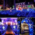 Brizled Upgrade Faceted C5 LED Christmas Lights, 100 LED 33ft Mini String Lights, 120V UL Certified, for Indoor and Outdoor Decoration, Patio and Christmas Tree, Blue