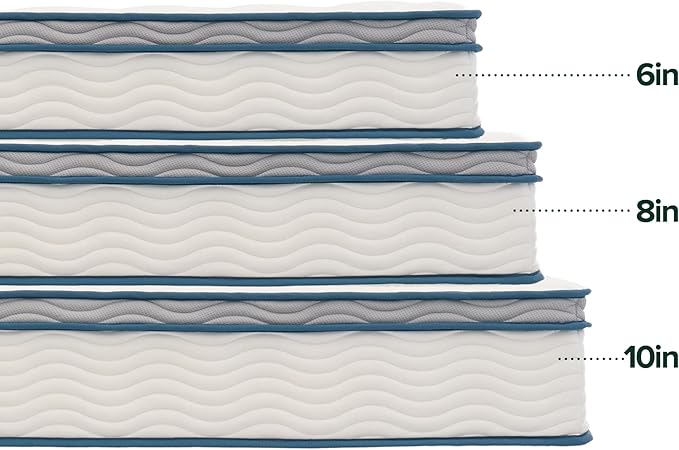 ZINUS 8 Inch Spring Sensation Hybrid Mattress [New Version], Medium Firm Feel, Fiberglass Free, Youth and Guest Bedroom, Mattress in A Box, Twin