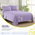 King Size Sheets - Breathable Luxury Bed Sheets with Full Elastic & Secure Corner Straps Built In - 1800 Supreme Collection Extra Soft Deep Pocket Bedding Set, Sheet Set, King, Lavender