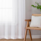 Chyhomenyc Extra Long White Sheer Curtains 144 inch 2 Panels, Translucent Backdrop Window Scarf Drapes for Canopy Bed/Wedding/Living Room/Anniversary, 12FT Length, Each 59Wx144L in, 2PCS