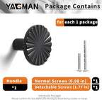 2 Pack Kitchen Cabinet Knobs Round Sunflower Dresser Knob Modern Drawer Hardware Cupboard Handles Furniture Knob for Bathroom Single Hole Knobs for Wardrobe Matte Black TYH-MB-K2