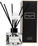 CULTURE & NATURE Reed Diffuser Set 4oz (120ml) Clean Cotton Scented Diffuser with Sticks Home Fragrance Reed Diffuser for Bathroom Shelf Decor