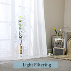 OWENIE Sheer White Curtains Living Room 54 inches Long, Rod Pocket Curtain Sheers Bedroom, Light Filtering Voile Panels Drapes Small Window Treatments 2 Panels, 42" W x 54" L, White