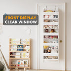 SpaceAid 2 Pack Over The Door Organizer with 5 Large Pockets and 10 Mesh Side Pockets, 5 Layers Door Organizer Hanging with Clear Window for Bedroom, Bathroom, Pantry and Nursery, White