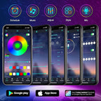100Ft Outdoor LED Strip Lights Waterproof,Music Sync RGB IP68 Outside Led Light Strips Waterproofs with App and Remote,Exterior Led Rope Lights Waterproof for Deck,Balcony,Roof,Garden,Pool