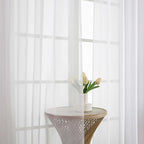 Chyhomenyc Extra Long White Sheer Curtains 108 Inches Long 2 Panels, Light Filtering White Curtains for Living Room, Soft Gentle Voile Rod Pocket Bedroom Window Drapes, 59Wx108L Inch, 9FT, 2PCS