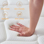 Queen Mattress, 10 Inch Queen Size Mattress in a Box, Memory Foam Hybrid Mattresses with Individual Pocket Spring for Motion Isolation & Silent Sleep, Pressure Relief, Medium Firm