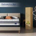 Vesgantti Queen Mattress 8 Inch Innerspring Multilayer Hybrid Queen Mattress - Ergonomic Design with Memory Foam and Pocket Spring Mattresses Queen Size - Box Top Series Medium Firm Feel